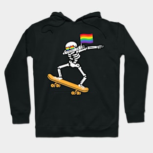 LGBT Dab Skeleton Skateboard Costume  Halloween Hoodie